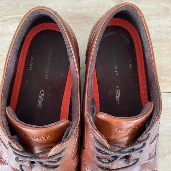 Rockport Men's Leather Trutech Slayter Plain Toe Shoes Brown Size 13 M Lace Up - Picture 8 of 10